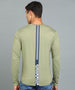 Urbano Fashion Men's Printed Olive Round Neck Full Sleeve Slim Fit Cotton T-Shirt
