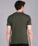 Men's Solid Olive Round Neck Half Sleeve Slim Fit Cotton T-Shirt
