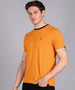 Men's Solid Gold Round Neck Half Sleeve Slim Fit Cotton T-Shirt