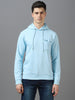 Urbano Fashion Men's Light Blue Cotton Solid Hooded Neck Sweatshirt