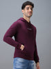 Urbano Fashion Men's Purple Cotton Graphic Print Hooded Neck Sweatshirt
