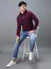 Urbano Fashion Men's Purple Cotton Graphic Print Hooded Neck Sweatshirt
