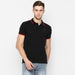 Men's Black Solid Slim Fit Half Sleeve Cotton Polo T-Shirt