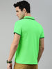 Urbano Fashion Men's Neon Green Solid Slim Fit Half Sleeve Cotton Polo T-Shirt