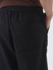 Men's Black Loose Fit Solid Linen Blend Trousers Non-Stretchable