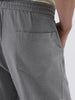 Men's Grey Loose Fit Solid Linen Blend Trousers Non-Stretchable