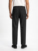 Men's Black Relaxed Fit Solid Linen Blend Trousers Non-Stretchable