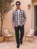 Men's Black Relaxed Fit Solid Linen Blend Trousers Non-Stretchable