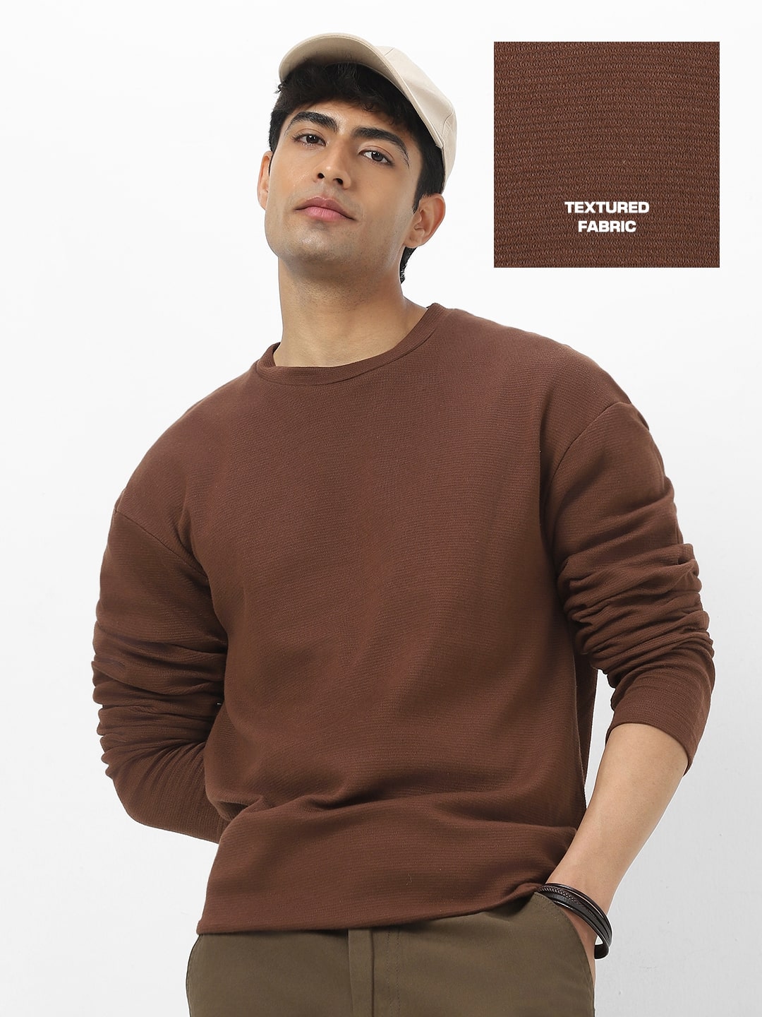 Men's Chocolate Brown Full Sleeve T-Shirt