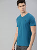 Men's Blue Printed Full Sleeve Slim Fit Cotton T-Shirt