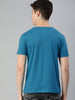 Men's Blue Printed Full Sleeve Slim Fit Cotton T-Shirt