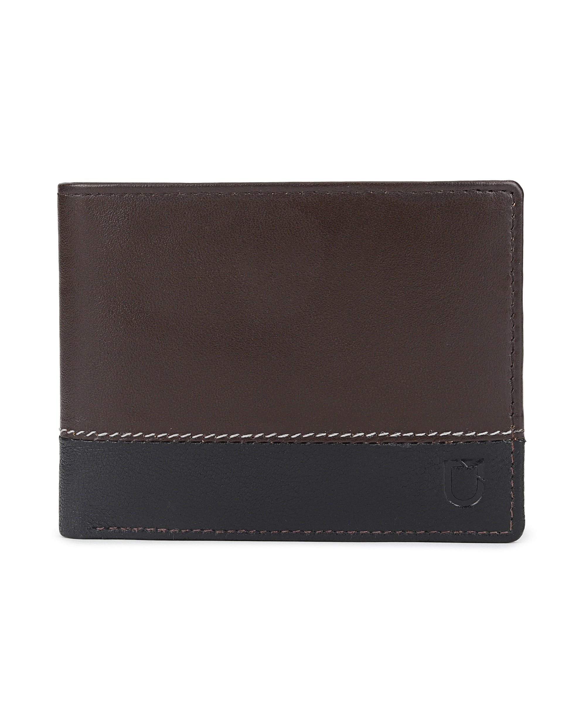 Urbano Fashion Men's Casual, Formal Tan, Black Genuine Leather Wallet-12 Card Slots