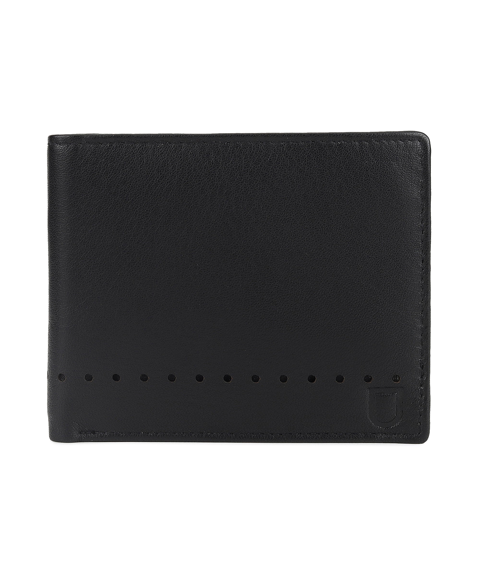 Urbano Fashion Men's Casual, Formal Black Genuine Leather Wallet-3 Card Slots