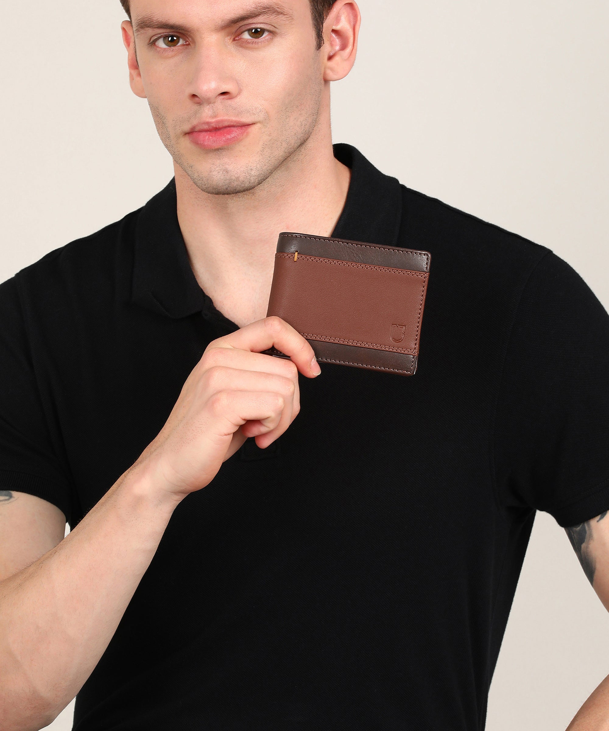 Urbano Fashion Men's Brown Casual, Formal Leather Wallet-6 Card Slots