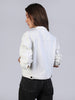 Women's White Regular Fit Washed Full Sleeve Denim Jacket