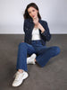 Women's Dark Blue Regular Fit Washed Full Sleeve Denim Jacket