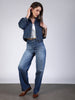 Women's Blue Regular Fit Washed Full Sleeve Denim Jacket