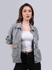 Women's Ice Grey Relaxed Fit Full Sleeve Utility Denim Jacket