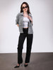 Women's Ice Grey Relaxed Fit Full Sleeve Utility Denim Jacket