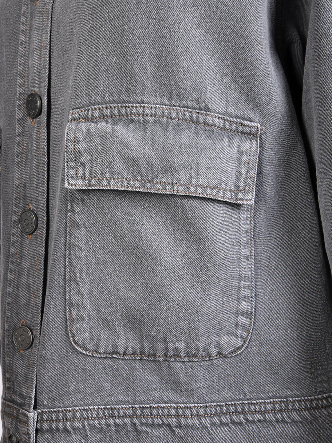 Women's Ice Grey Relaxed Fit Full Sleeve Utility Denim Jacket