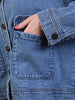 Women's Light Blue Relaxed Fit Full Sleeve Utility Denim Jacket