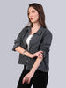 Women's Grey Relaxed Fit Full Sleeve Utility Denim Jacket