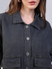 Women's Grey Relaxed Fit Full Sleeve Utility Denim Jacket