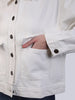 Women's White Relaxed Fit Full Sleeve Utility Denim Jacket