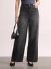 Women's Grey High Rise Loose Baggy Fit Washed Jeans Non-Stretchable