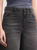 Women's Grey High Rise Loose Baggy Fit Washed Jeans Non-Stretchable
