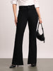 Women's Black Mid Rise Bootcut Fit Washed Jeans Stretchable