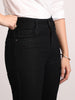 Women's Black Mid Rise Bootcut Fit Washed Jeans Stretchable