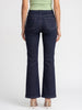 Women's Dark Blue Mid Rise Bootcut Washed Jeans Stretchable