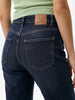 Women's Dark Blue Mid Rise Bootcut Washed Jeans Stretchable