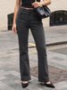 Women's Dark Grey Mid Rise Bootcut Washed Jeans Stretchable