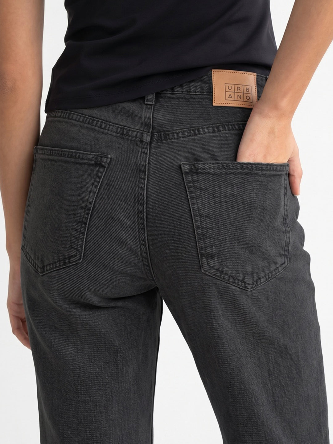 Women's Dark Grey Mid Rise Bootcut Washed Jeans Stretchable