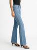 Women's Ice Blue Mid Rise Bootcut Washed Jeans Stretchable