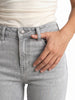 Women's Ice Grey Mid Rise Bootcut Washed Jeans Stretchable