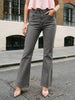 Women's Light Grey Mid Rise Bootcut Washed Jeans Stretchable