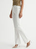 Women's White Mid Rise Bootcut Fit Washed Jeans Stretchable