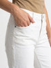 Women's White Mid Rise Bootcut Fit Washed Jeans Stretchable