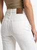 Women's White Mid Rise Bootcut Fit Washed Jeans Stretchable