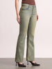 Women's Ice Blue Mid Rise Bootcut Fit Washed Jeans Stretchable