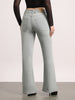 Women's Ice Grey Mid Rise Bootcut Fit Washed Jeans Stretchable