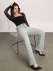 Women's Ice Grey Mid Rise Bootcut Fit Washed Jeans Stretchable