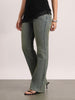 Women's Light Blue Mid Rise Bootcut Fit Washed Jeans Stretchable