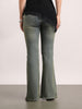 Women's Light Blue Mid Rise Bootcut Fit Washed Jeans Stretchable