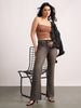 Women's Light Grey Mid Rise Bootcut Fit Washed Jeans Stretchable