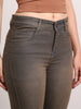 Women's Light Grey Mid Rise Bootcut Fit Washed Jeans Stretchable