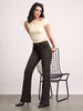 Women's Grey Mid Rise Bootcut Fit Washed Jeans Stretchable